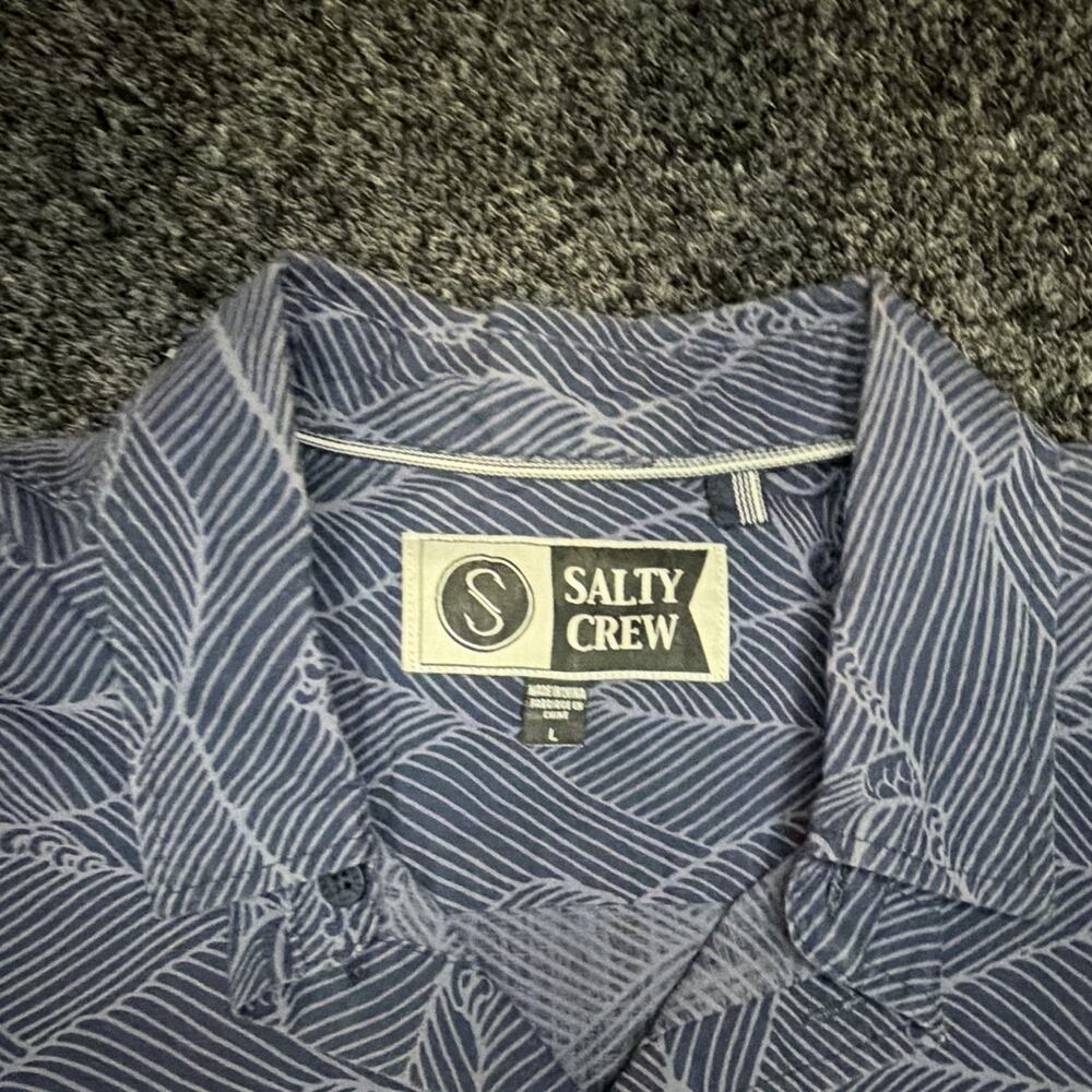 Salty Crew Blue Wave-Print Short Sleeve Shirt